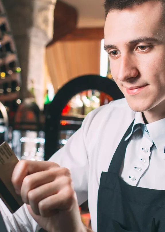 A man using an EPOS system